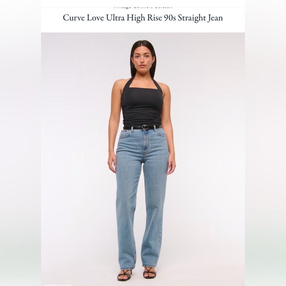 Abercrombie & Fitch Curve Love Ultra High Rise 90s Straight Leg Jeans